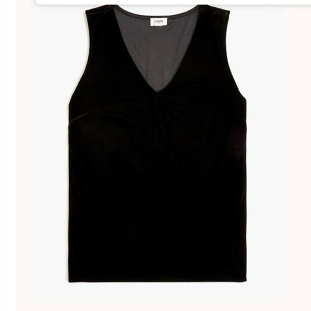 J Crew NWT Black Velvet V-Neck Sleeveless Top Size 2x
